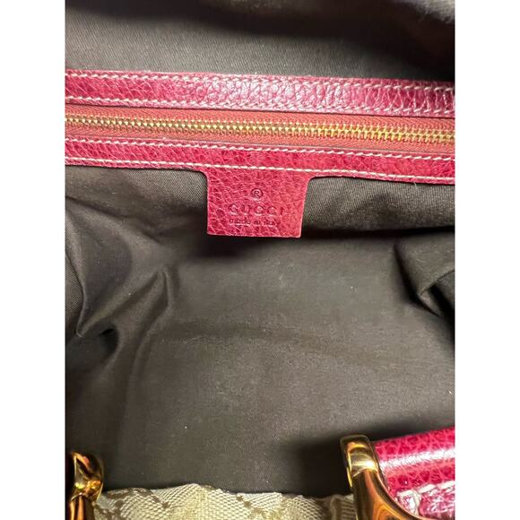 Gucci Aviatrix Monogram Medium Boston Bag - Bordeaux - Picture 15 of 15